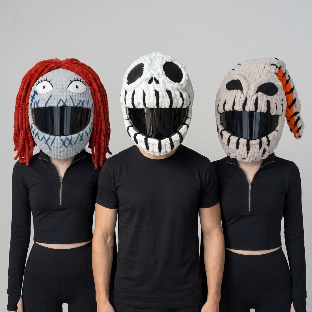 Spooky Trio helmet cover